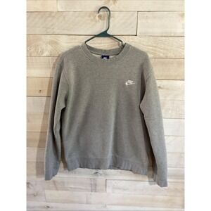 VTG Nike Pullover Gray Sweatshirt Unisex Sz Large White Swoosh  Blue Tag